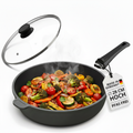 Lieblingspfanne Bratpfanne 24-28 cm Ø - flach oder hoher Rand - Für alle Herdarten & Induktion - PFAS-frei mit 4D Antihaft-Veredelung - für krosses Anbraten & Röstaromen - 100 Tage testen - inkl. E-Book