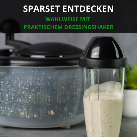 Thiru Salatschleuder 5L - BPA FREI - 2in1 Schleuder & Salatschüssel - Ausgezeichnet mit Note sehr gut