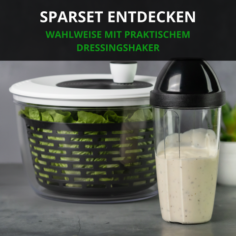 Thiru Salatschleuder 5L - BPA FREI - 2in1 Schleuder & Salatschüssel - Ausgezeichnet mit Note sehr gut