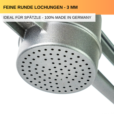 Thiru Spätzlepresse Premium inkl. GRATIS SCHAUMLÖFFEL - Ideal für Spätzle, Kartoffeln, Spagettieis, Säfte