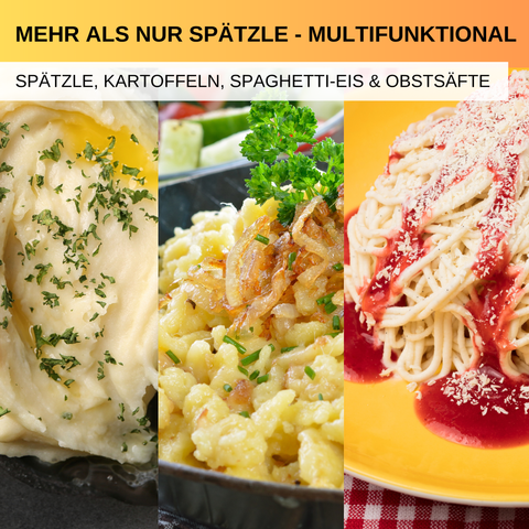 Presse Spaghetti Manuelle Thiru Presse à Spätzle Allemande - Test Winner 2024 - 3mm Trous Ronds Avec Écumoire - Fabriqué En Allemagne Presse Spätzle Made In Germany Presse Spaghetti Manuelle Thiru Presse à Spätzle Allemande - Test Winner 2024 - 3mm Trous Ronds Avec Écumoire - Fabriqué En Allemagne Presse Spätzle Made In Germany