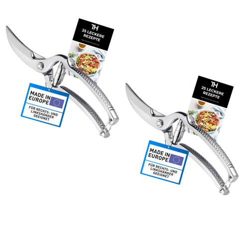 Thiru Geflügelschere Premium Küchenschere mit Federmechanismus für Rechts- und Linkshänder, Aufbewahrungshülle