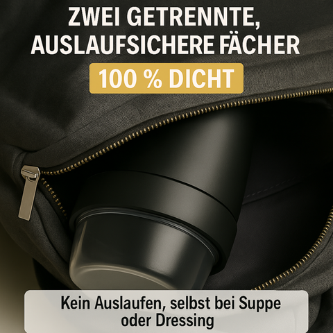 Thiru Müslibecher 2-in-1 700 ml – auslaufsicher (500 + 200 ml), mikrowellen- & tiefkühlgeeignet, BPA-frei – Midnight Edition