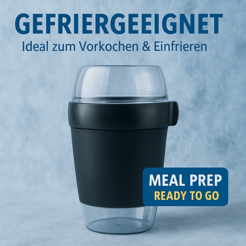 Lunchpot 1150 ml Midnight Edition – 3 auslaufsichere Fächer (200/350/600 ml) – BPA‑frei Essensbehälter to go für Meal‑Prep, Büro, Schule – Made in Germany