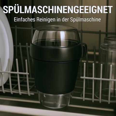 Lunchpot 1150 ml Midnight Edition – 3 auslaufsichere Fächer (200/350/600 ml) – BPA‑frei Essensbehälter to go für Meal‑Prep, Büro, Schule – Made in Germany