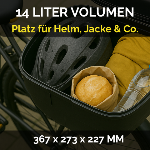 Touring-Tresor 14 L – abschließbarer Fahrradkoffer, wasserdicht, für Gepäckträger