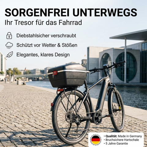 Touring-Tresor 14 L – abschließbarer Fahrradkoffer, wasserdicht, für Gepäckträger