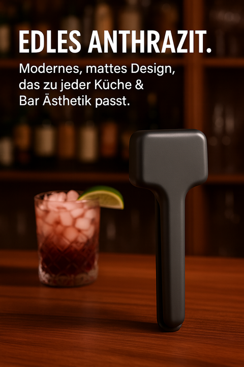 Thiru Eiszerkleinerer - Manueller Crushed Ice Maker für Eiswürfel, Slushy & Cocktails – Midnight Edition