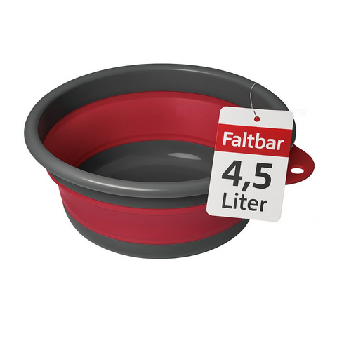 Faltbare Spülschüssel – 4,5 L Volumen • mit Aufhängung • ideal für Camping & kleine Küchen