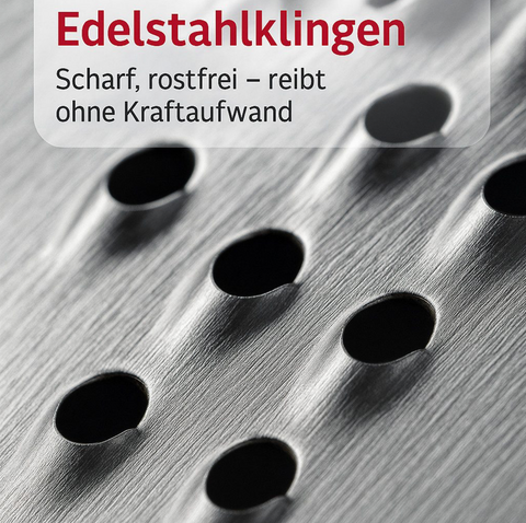 Thiru Muskatreibe Klassisch mit Vorratsfach & Aufhänge-Loch – Edelstahl-Reibe für Nüsse, Gewürze & kreative Küche
