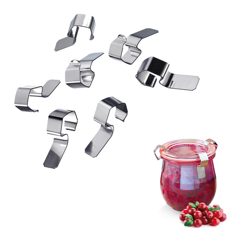 Thiru 8 Deckelklammern – Federstahl-Klammern für Weck-Gläser zum sicheren Einkochen