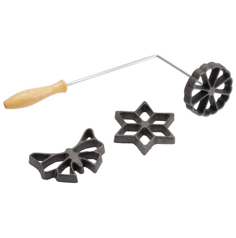 Thiru Ausstechform-Set Waffelbäckerei – 3 Motive für Rosettenwaffeln – inkl. Rezeptheft – Kreatives Backen zuhause