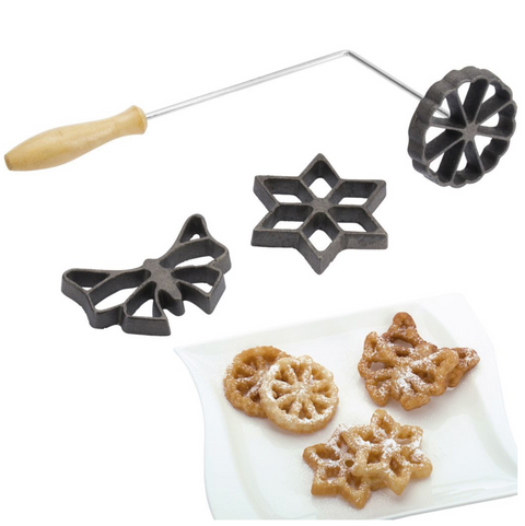 Thiru Ausstechform-Set Waffelbäckerei – 3 Motive für Rosettenwaffeln – inkl. Rezeptheft – Kreatives Backen zuhause