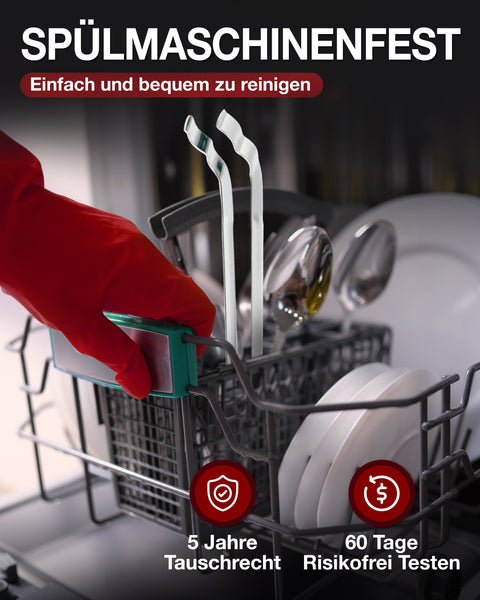 Thiru Grillzange gebogen 34 cm – Edelstahl Einstück-Zange mit gewelltem Greifende & Profi-Qualität