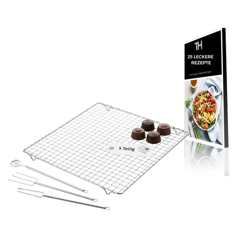 Thiru Pralinen-Set Basic 5-teilig – Abtropfgitter, Tauchgabeln & Formen für DIY-Pralinen