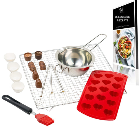 Thiru Pralinen-Set Basic 5-teilig – Abtropfgitter, Tauchgabeln & Formen für DIY-Pralinen