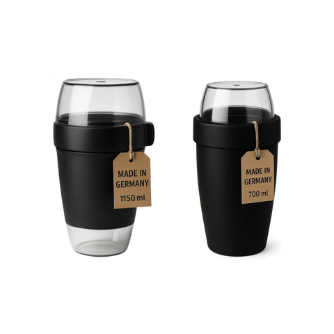 Lunchpot 1150 ml Midnight Edition – 3 auslaufsichere Fächer (200/350/600 ml) – BPA‑frei Essensbehälter to go für Meal‑Prep, Büro, Schule – Made in Germany